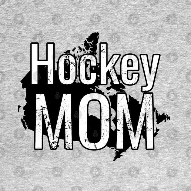 Hockey Mom with a Canada in Black and White by M Dee Signs